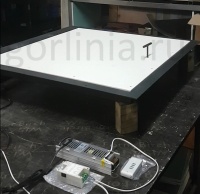 Люк в подвал АМО с электроприводом и закрытой крышкой